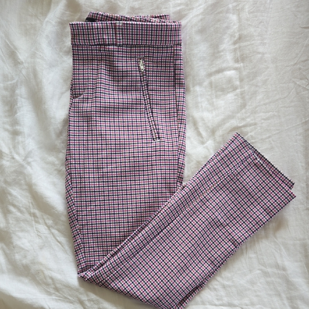 Banana Republic Pink Plaid Sloan Pants